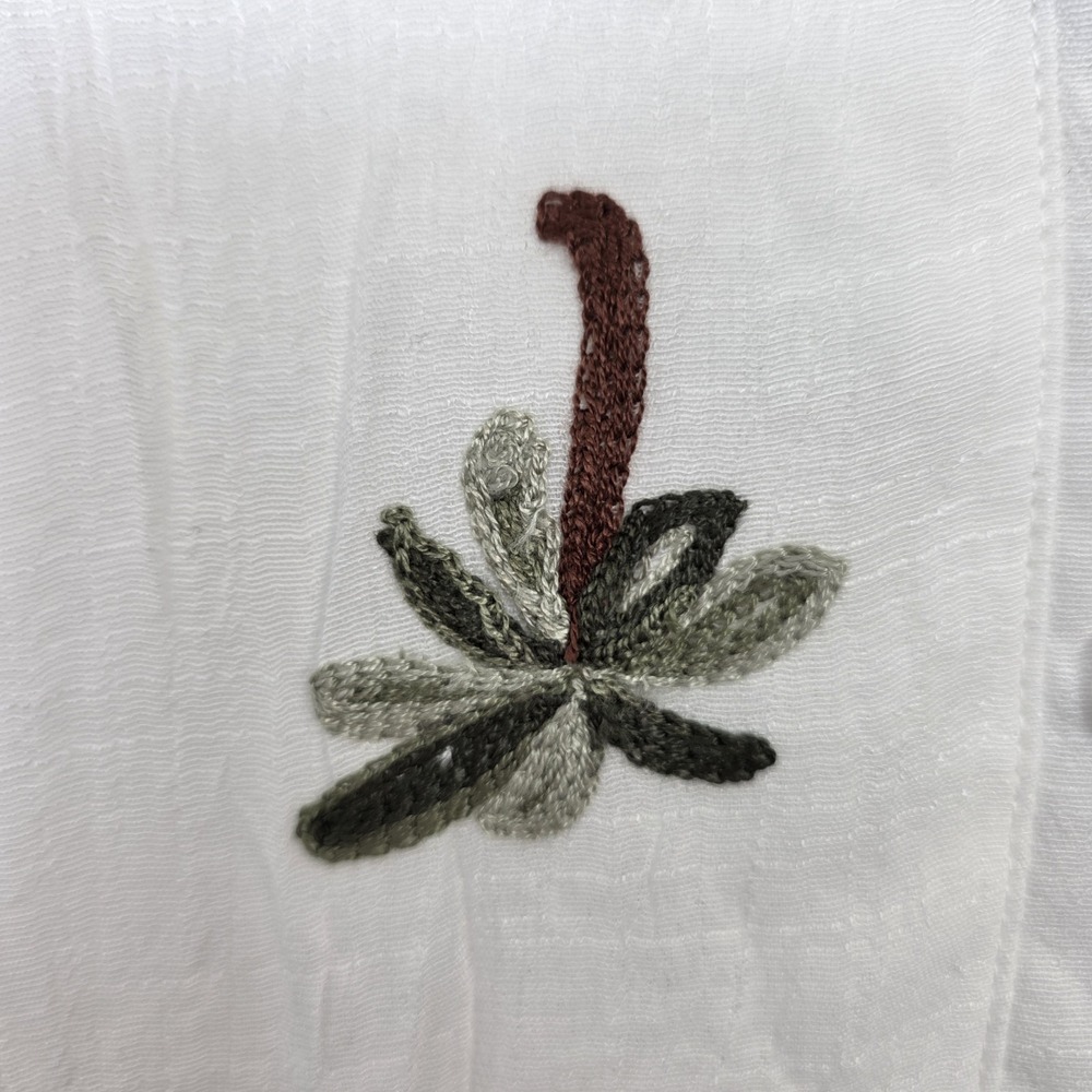 Anthropologie White Embroidered Palm-Print Mini Dress - Picture 3 of 8